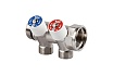 Распределительный коллектор со встроенными клапанами SR Rubinetterie 3/4"х1/2", на 2 выхода 0054-2000N200
