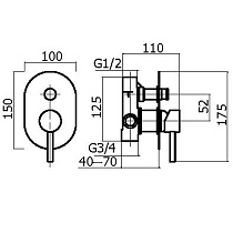 Смеситель для душа Plumberia IXO XO1001BO белый матовый