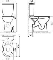 Чаша для унитаза Creavit BD315-00CB00E-0000 с функцией биде