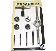 Комплект резьбонарезного инструмента: вороток и плашкодержатель CNIC и по 4 метчика и плашки М3-М6 9ХС ре 10 поз. 38477