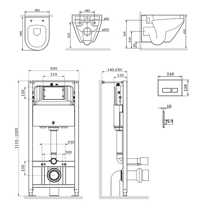 Подвесной унитаз Am.Pm Spirit V2.0 IS47051.701700 с сиденьем микролифт, инсталляцией и клавишей хром