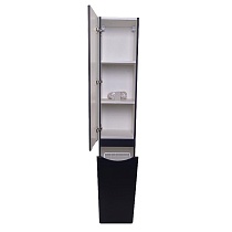 Шкаф пенал Style Line Бергамо Люкс Plus 30 см L с б/к, черный антискрейч СС-00002328