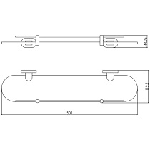 Полка Rav Slezak Yukon YUA0900/50CB 50 см хром, белый