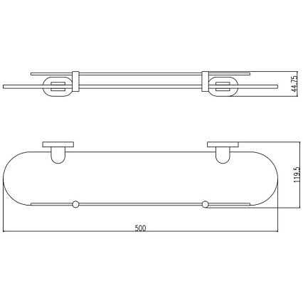 Полка Rav Slezak Yukon YUA0900/50CB 50 см хром, белый