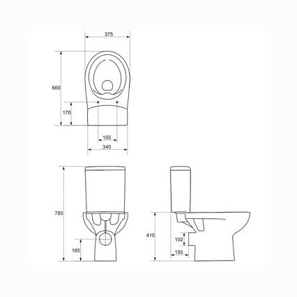 Унитаз Cersanit Nature KO-NTR011-3/5-COn-DL