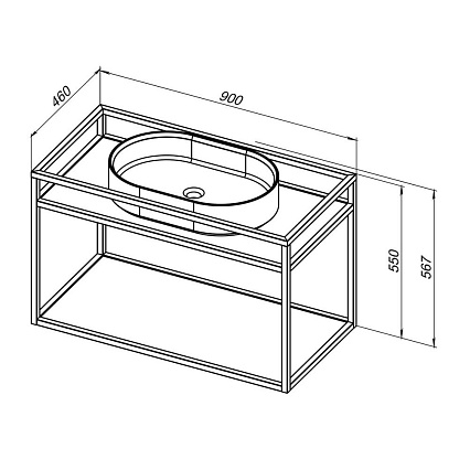 Консоль со столешницей Allen Brau Liberty 90 см подвесная