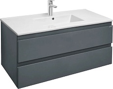 Мебель для ванной Jacob Delafon Madeleine 100 см с раковиной-столешницей, матовый серый