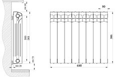 Радиатор Rifar Ecobuild 300 - 8 RE30008