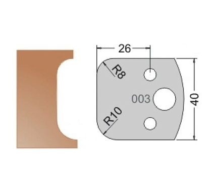 Нож мультисистема HSS галтель R8, 10 40x20x4 мм Dimar 3300340