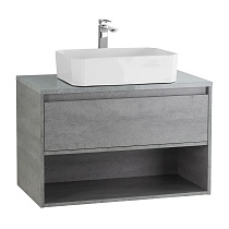 Тумба со столешницей BelBagno Kraft 80 см 1 ящик, полка Cemento Grigio