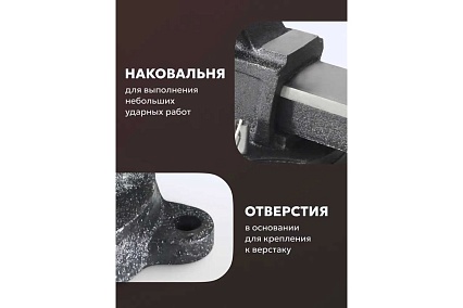 Тиски Forsage стальные усиленные поворотные с наковальней 4"-100мм F-6540904(47310)