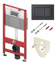 Инсталляция для унитаза TECE Base K440407 (4в1) с кнопкой смыва черный матовый