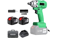 Гайковерт аккумуляторный бесщеточный ударный Zitrek Crusher 20-Li (20В, Li-ion 2x6.0Ач, з/у, кейс) 063-4372