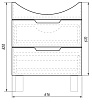 Тумба с раковиной Dreja David 65 см 2 ящика, белый лак