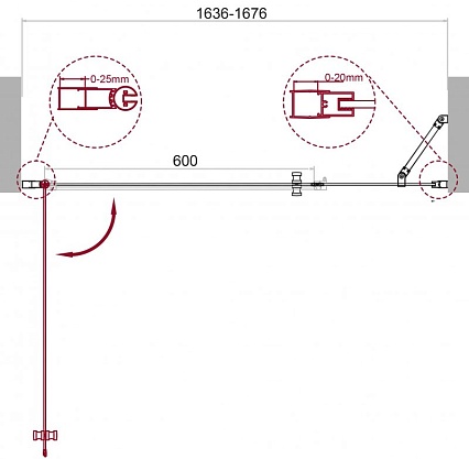 Душевая дверь BelBagno ETNA-B-11-100+60-C-Cr 155x195 прозрачная, хром