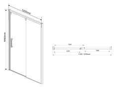 Душевая дверь Vincea Lugano VDS-1L 120x195 черный, прозрачная