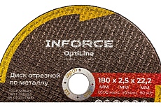 Диск отрезной по металлу OptiLine (180x2.5x22.2 мм) Inforce INB18025