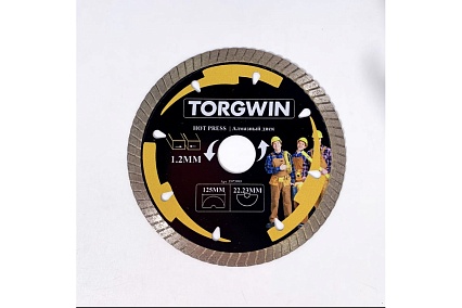 Алмазный диск турбо супер тонкий HOT PRESS 125х0.8х1.2х7х22.23 мм, сухой рез TORGWIN T973995