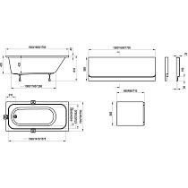 Фронтальная панель Ravak Chrome 150 см