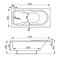 Акриловая ванна VagnerPlast Corvet 170x80