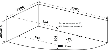 Акриловая ванна Azario Микона 170x110 L