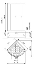 Душевой уголок Радомир 1-03-1-0-0-0021 92х92 четверть круга, высокий поддон, матовый