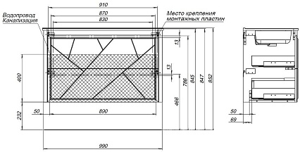 Тумба с раковиной Allen Brau Paris 100 см папирус матовый