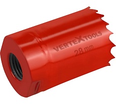 Коронка биметаллическая по металлу 28 мм Vertextools 2525-28