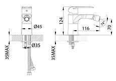 Смеситель для биде Iddis Calipso CALSB00i04 белый/хром