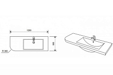 Раковина со столешницей Kolpa-San Lux Concept 120 L