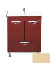 Тумба с раковиной SanMaria Милан 60, 1 ящик, квадратная раковина бежевый