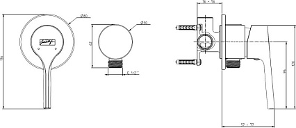 Смеситель для душа Jacob Delafon Elate E25754-CP