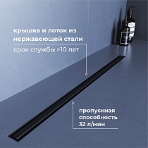 Трап для душа RGW SDR-54B 80 см черный 79215480-04
