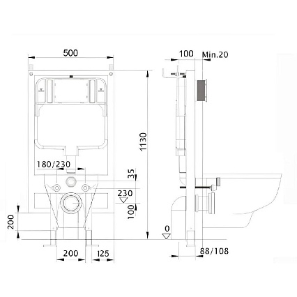 Подвесной унитаз SET Aquatek Мия-MB-017 4в1, кнопка черный матовый
