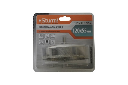Коронка алмазная (120х55 мм; 6-гранный хв-к) Sturm 1055-09-12055
