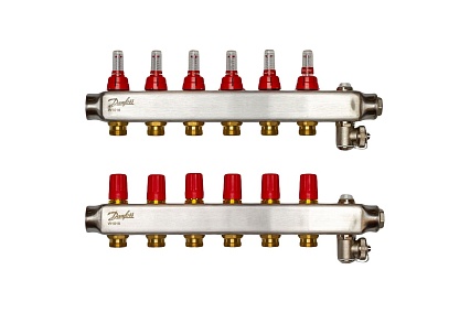 Коллекторы Danfoss SSM-6F с расходомерами 6 контуров 088U0756