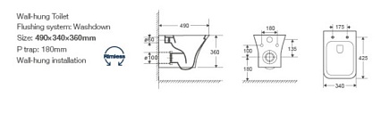 Подвесной унитаз Cerutti Vettore aria CT7190 безободковый, с микролифтом