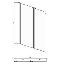 Шторка для ванны Aquatek AQ DEL SBA 10015CH 100x150 хром, прозрачное