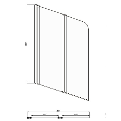 Шторка для ванны Aquatek AQ DEL SBA 10015CH 100x150 хром, прозрачное