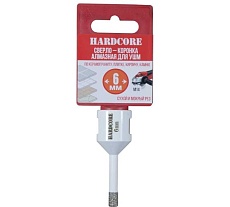 Коронка алмазная Hardcore по керамограниту для УШМ 6 мм, М14 155006