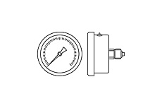 Манометр от 0 до 6 бар из углеродистой стали, D40 мм, NPT 1/8&quot;, штуцер сзади по центру A-Flow G10-1-C-2N-40B-6bar/MPa