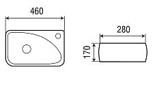 Раковина WeltWasser AISBACH 5096 R 46 см, 10000004598 белый глянец