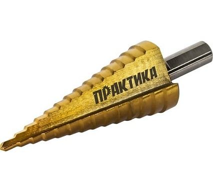 Сверло по металлу ступенчатое 4-30 мм шаг 2 мм TIN ПРОФИ Практика 798-324