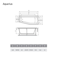 Акриловая ванна Relisan Aqaurius 160x70/50 R