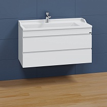 Мебель для ванной Санта Марс 100 см подвесная с ящиками, белый