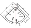 Поддон для душа Vincea VST-2AQ 80x80 четверть круга