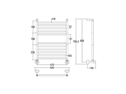 Полотенцесушитель водяной Margaroli Mini 3-484 хром