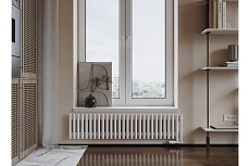 Трубчатый радиатор с круглой трубой 32 мм GUARDO Torre 3D 400 мм высота, 3D-0400-12 NK-VER-L R9016(M)