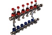 Коллекторная группа ELSEN 1", 6 контуров, размер отвода-3/4", нержавеющая сталь EMi03.06