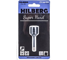 Коронка алмазная с воском по керамике и керамограниту Super Hard (6 мм; M14) Hilberg HH606